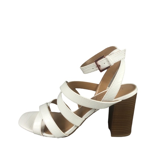 LC LAUREN CONRAD ROOIBOS White Strappy High Heel Sandals - Picture 1 of 11